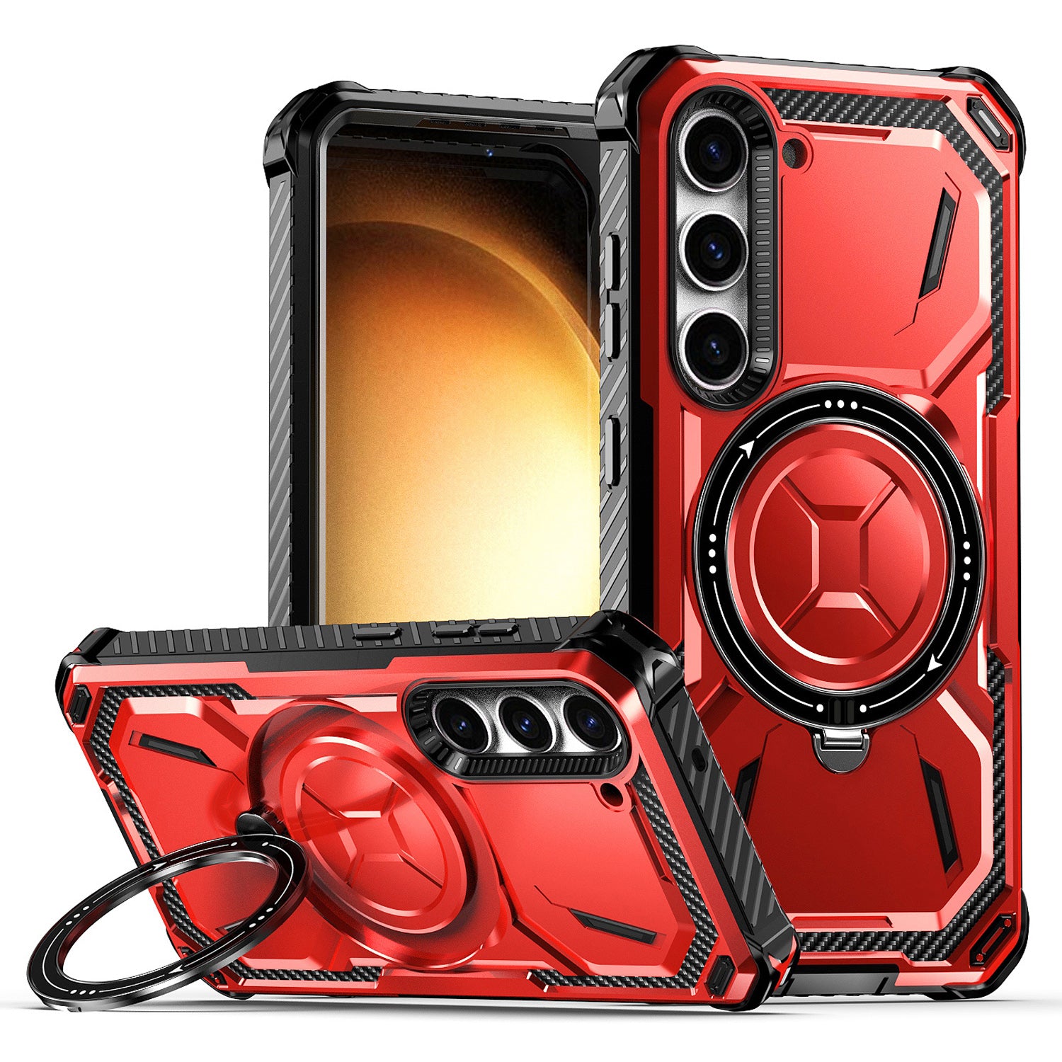 For Samsung Galaxy S23 Magnetic Phone Cover PC TPU Ring Kickstand Cell Phone Case For Samsung Galaxy S23 Magnetic Phone Cover PC TPU Ring Kickstand Cell Phone Case